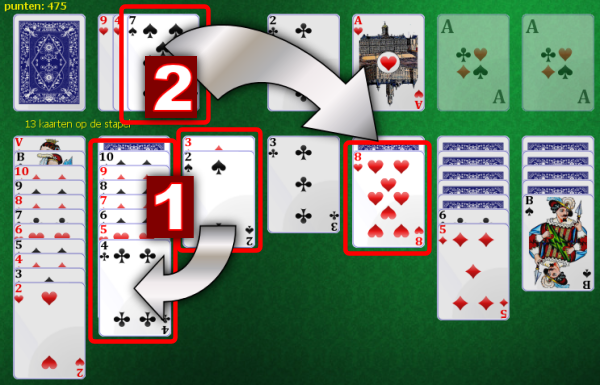 Solitaire: verplaatsen