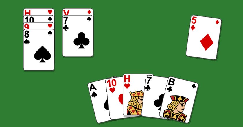 Grote kaarten op tafel
